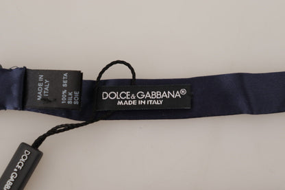 Dolce &amp; Gabbana Blaue Papillon-Krawatte für Herren aus 100 % Seide mit verstellbarem Hals