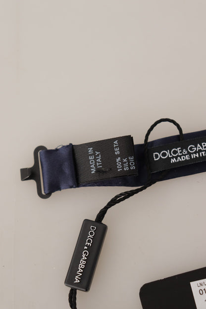 Dolce &amp; Gabbana Blaue Papillon-Krawatte für Herren aus 100 % Seide mit verstellbarem Hals