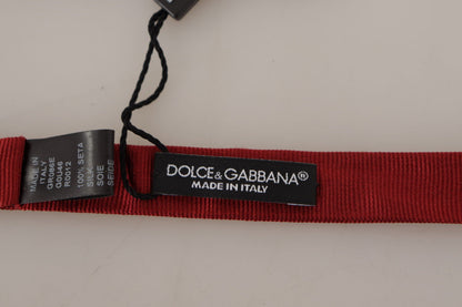 Dolce &amp; Gabbana Rote, schmale, verstellbare Papillon-Fliege aus 100 % Seide