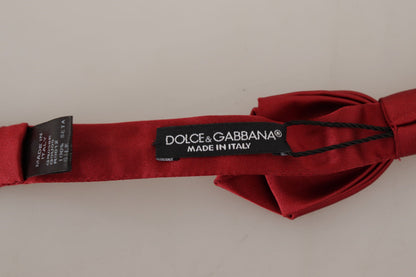 Dolce &amp; Gabbana Rote, schmale, verstellbare Papillon-Fliege aus 100 % Seide