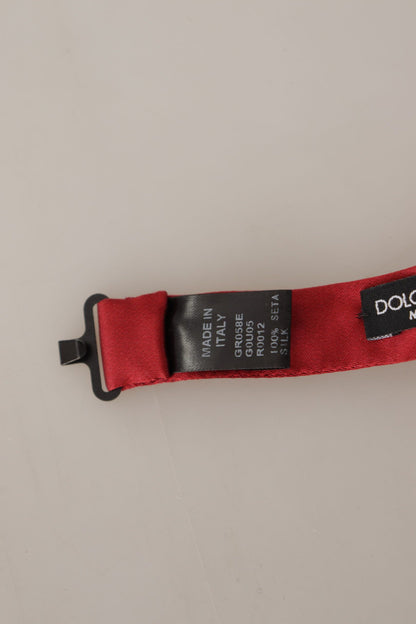 Dolce &amp; Gabbana Rote, schmale, verstellbare Papillon-Fliege aus 100 % Seide