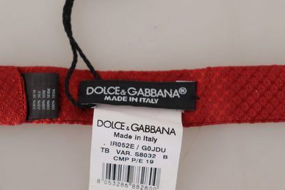 Dolce &amp; Gabbana Rote Papillon-Krawatte aus 100 % Seide mit verstellbarem Hals