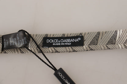 Dolce &amp; Gabbana Graue Papillon-Fliege aus 100 % Seide mit verstellbarem Hals