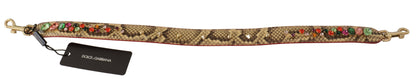 Dolce & Gabbana Elegant Beige Python Leather Bag Strap