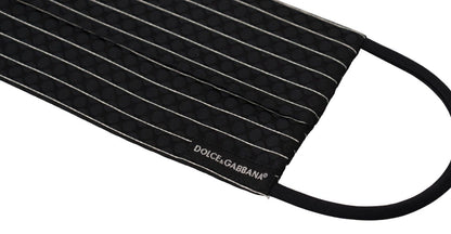 Dolce & Gabbana Black White Stripes Elastic Eor Strap 1 사이즈 페이스 마스크