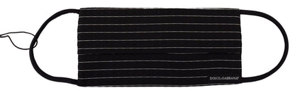 Dolce & Gabbana Black White Stripes Elastic Eor Strap 1 사이즈 페이스 마스크